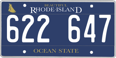 RI license plate 622647