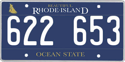 RI license plate 622653