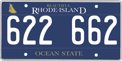 RI license plate 622662