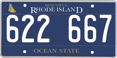 RI license plate 622667