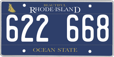 RI license plate 622668