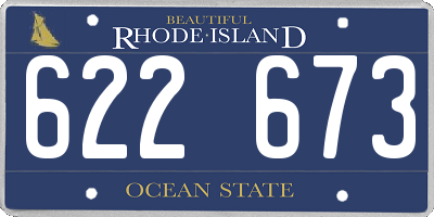 RI license plate 622673
