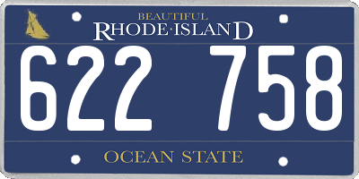 RI license plate 622758