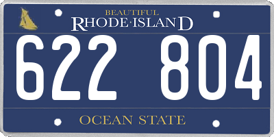 RI license plate 622804