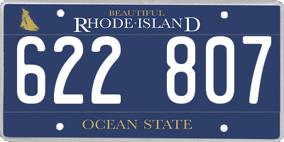 RI license plate 622807