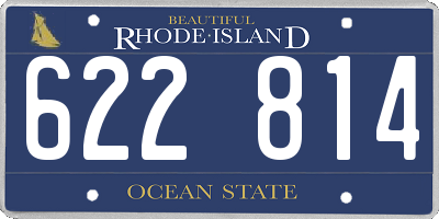 RI license plate 622814