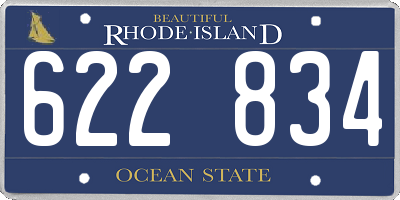 RI license plate 622834