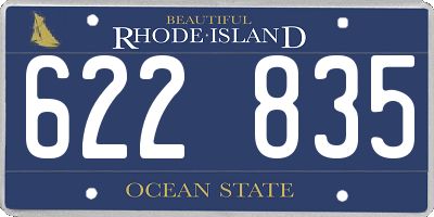 RI license plate 622835