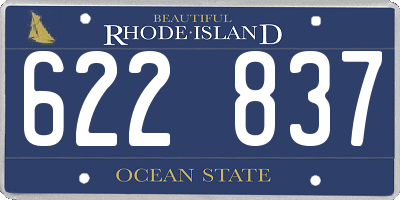 RI license plate 622837