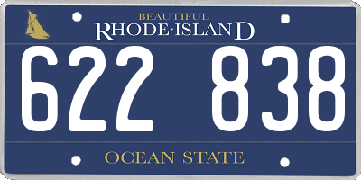RI license plate 622838
