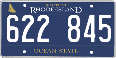RI license plate 622845