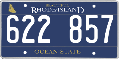 RI license plate 622857