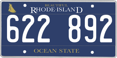 RI license plate 622892