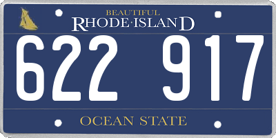 RI license plate 622917
