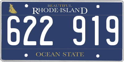 RI license plate 622919