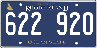 RI license plate 622920