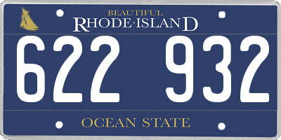 RI license plate 622932