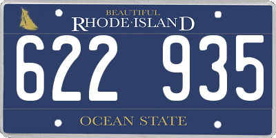 RI license plate 622935