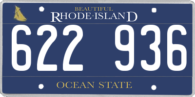RI license plate 622936
