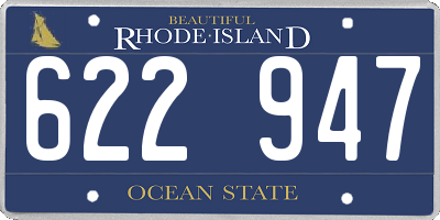 RI license plate 622947