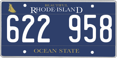 RI license plate 622958