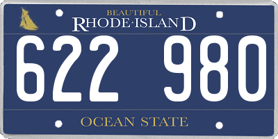 RI license plate 622980