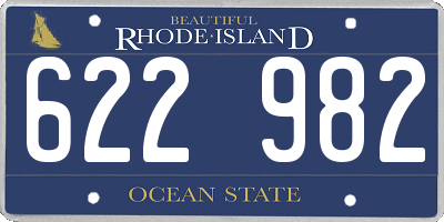 RI license plate 622982