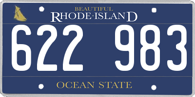 RI license plate 622983