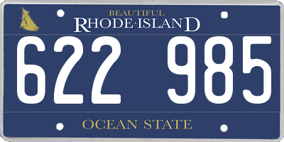 RI license plate 622985