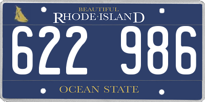 RI license plate 622986