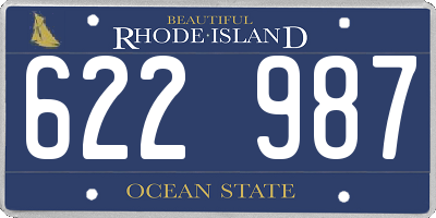 RI license plate 622987