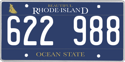 RI license plate 622988