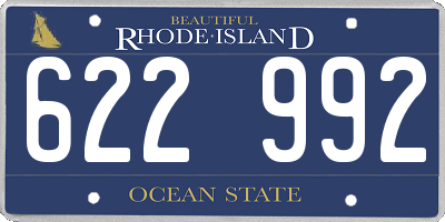RI license plate 622992
