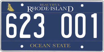 RI license plate 623001