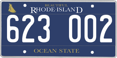 RI license plate 623002