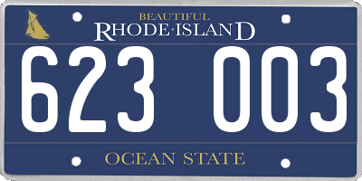 RI license plate 623003