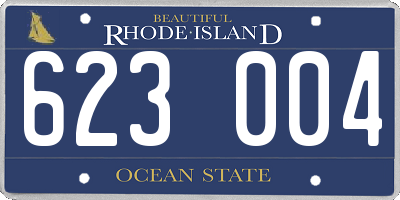 RI license plate 623004