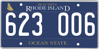 RI license plate 623006