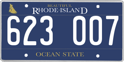 RI license plate 623007