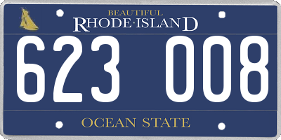 RI license plate 623008