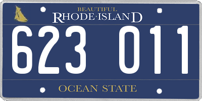 RI license plate 623011
