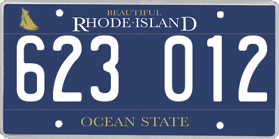 RI license plate 623012