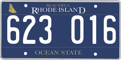 RI license plate 623016