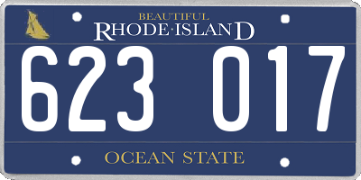RI license plate 623017