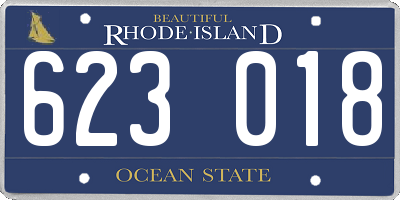 RI license plate 623018