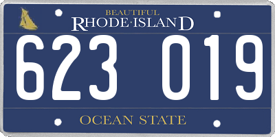 RI license plate 623019