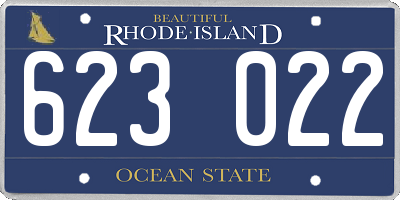 RI license plate 623022
