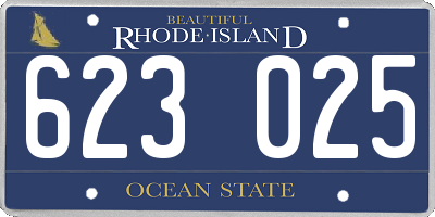 RI license plate 623025