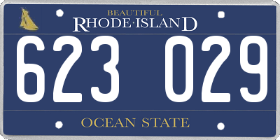 RI license plate 623029