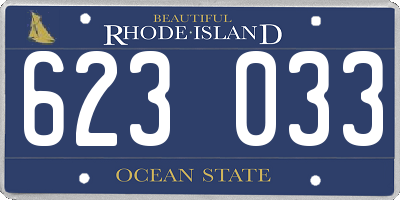 RI license plate 623033